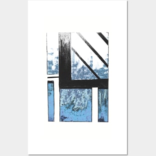 Blue Cityscape winter whiteout Posters and Art